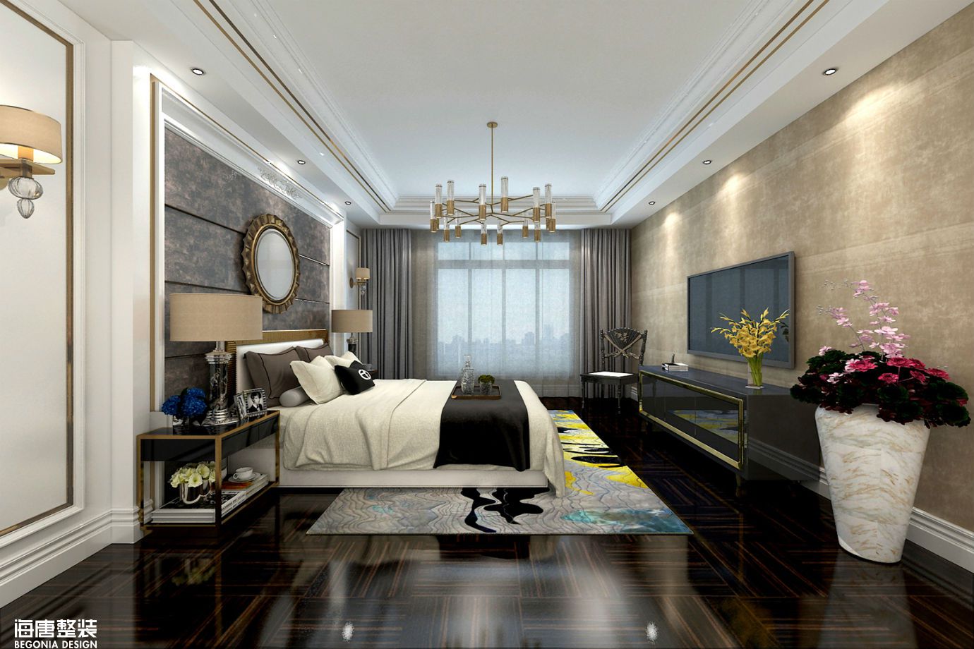 万锦紫园 -三室两厅-140m²-后现代风格